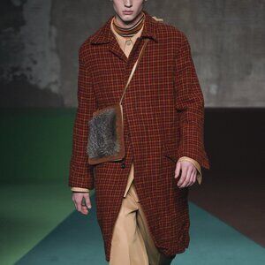 AW17 MARNI HOUNDSTOOTH WOOL COAT 50